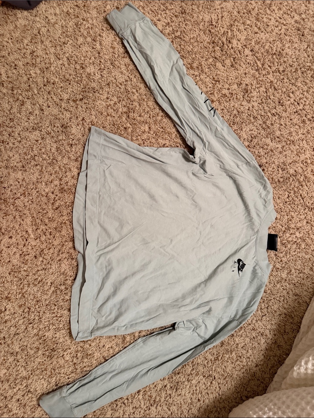 Nike Light Sage Long Sleeve Shirt with Sleeve Logo